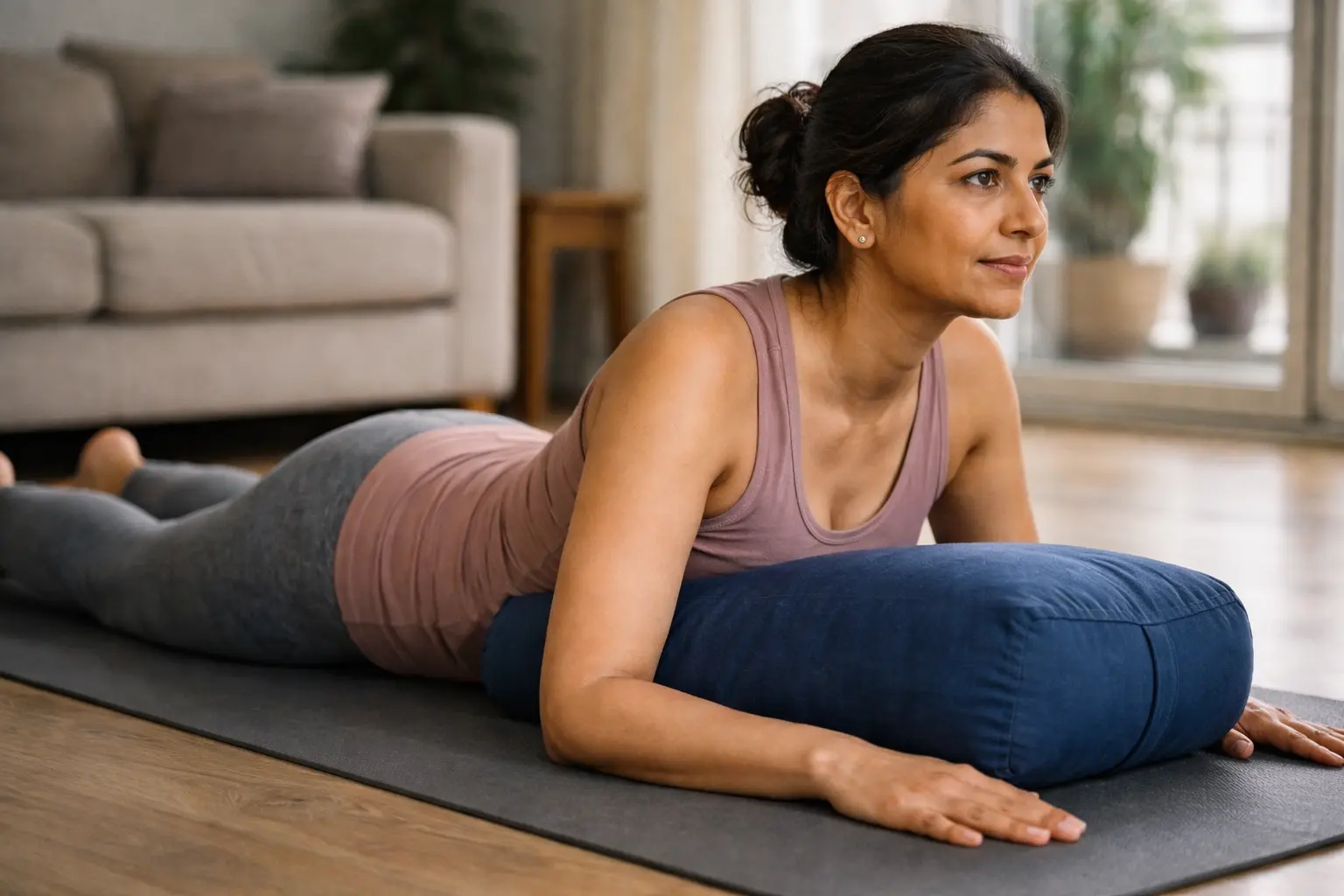 1-on-1 yoga session for back pain relief at home